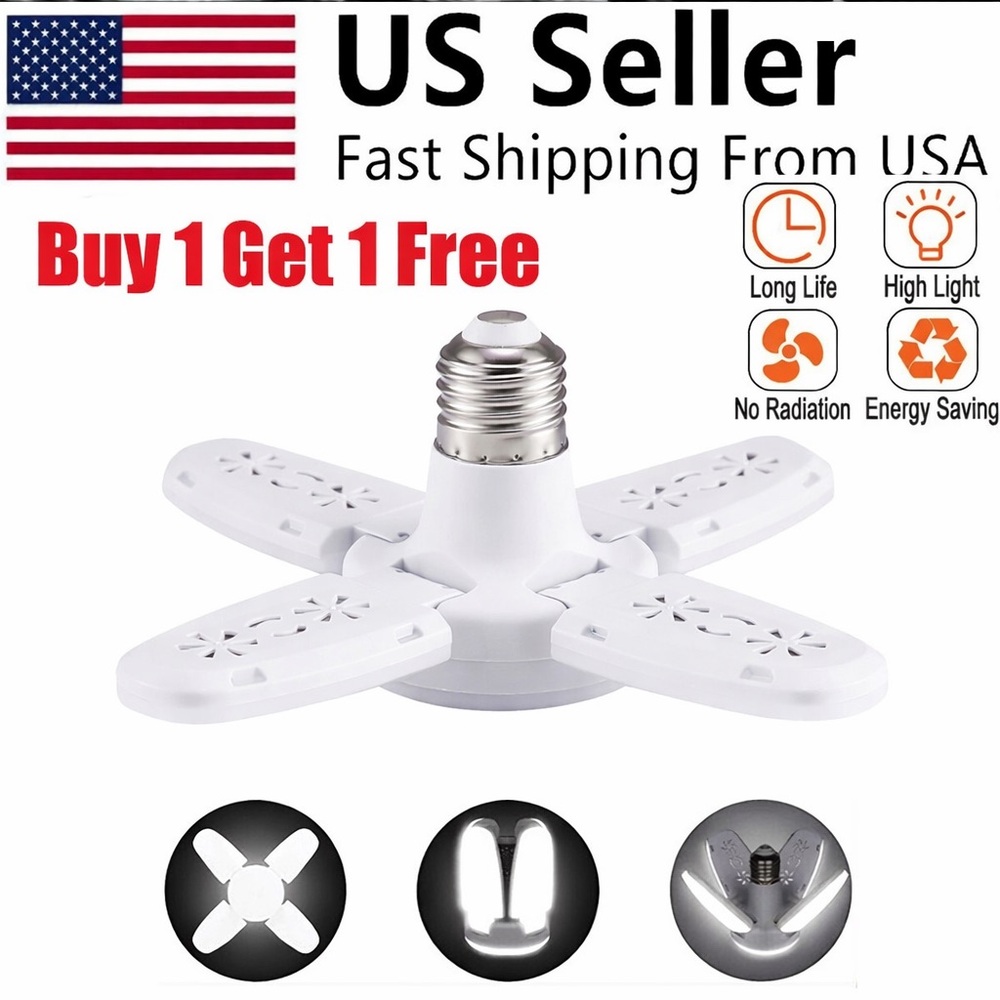 2 PACK E27 LED Light Bulb 28W Deformable Ceiling Fixture Lights Workshop Lamp